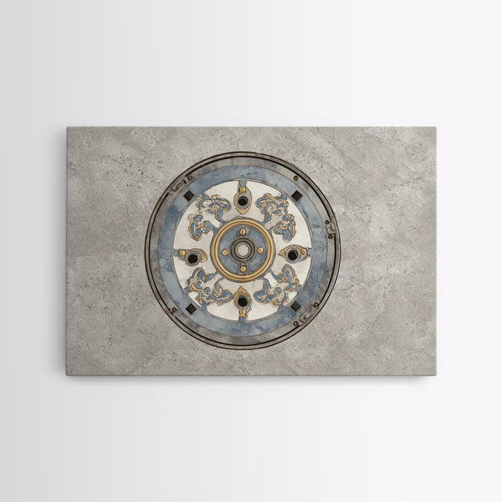 Open Manhole Steam Canvas Print, Urban Art, Modern Art, Living Room Decor, Urban, Gay Art, Gallery Decor, Neutral Decor, URB-3x2-21