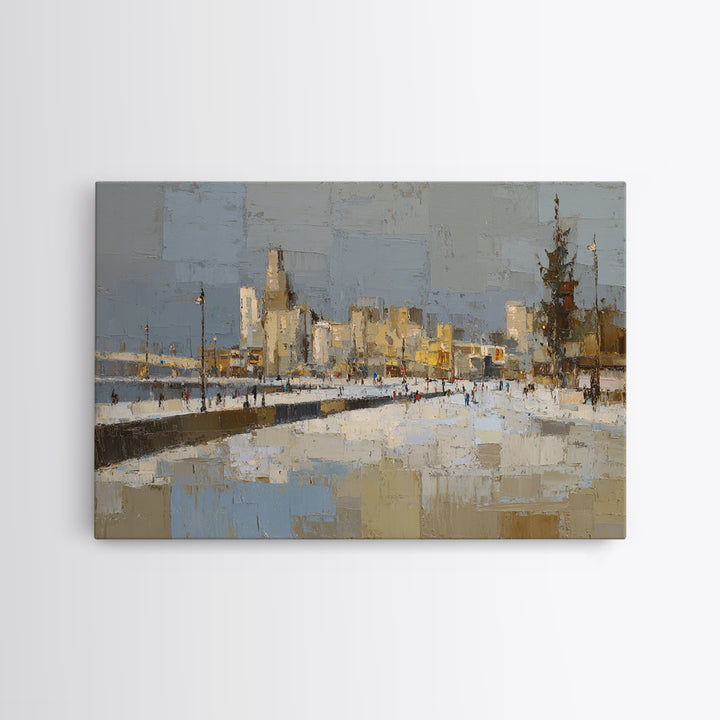 Old Theater Marquee Shapes Without Text Framed Canvas Print, Urban Art, Gay Art, Living Room Decor, Abstract Art, Urban, URB-3x2-97