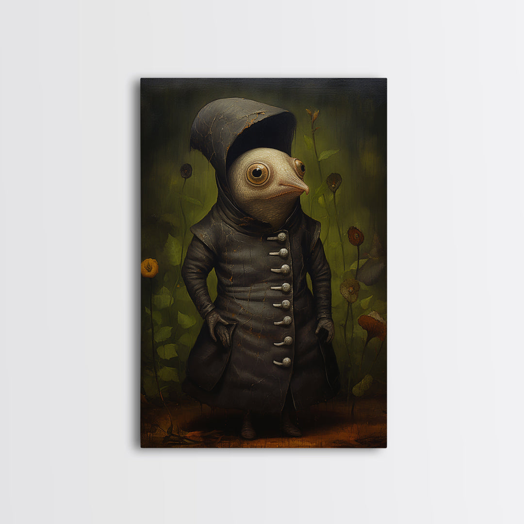 Snail Botanist, Victorian Animal Portrait, Halloween Art, Gothic Whimsy Decor, Anthropomorphic Costume Art