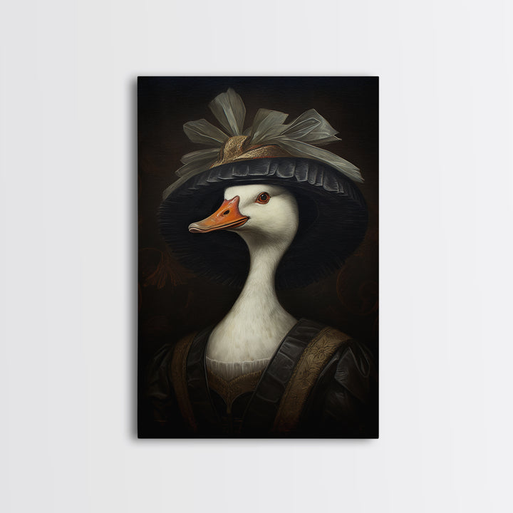 Goose Matron, Victorian Animal Portrait, Halloween Art, Gothic Whimsy Decor, Anthropomorphic Costume Art