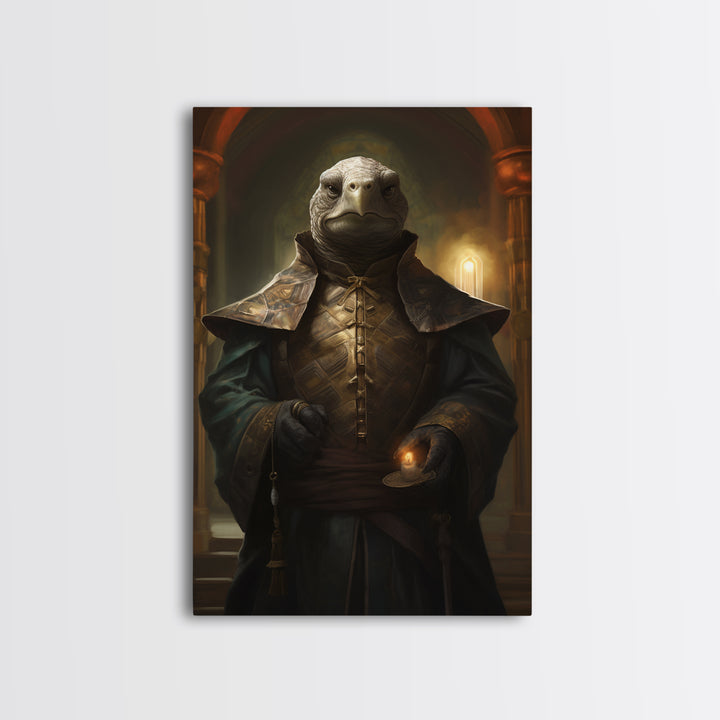 Tortoise Judge, Victorian Animal Portrait, Halloween Art, Gothic Whimsy Decor, Anthropomorphic Costume Art