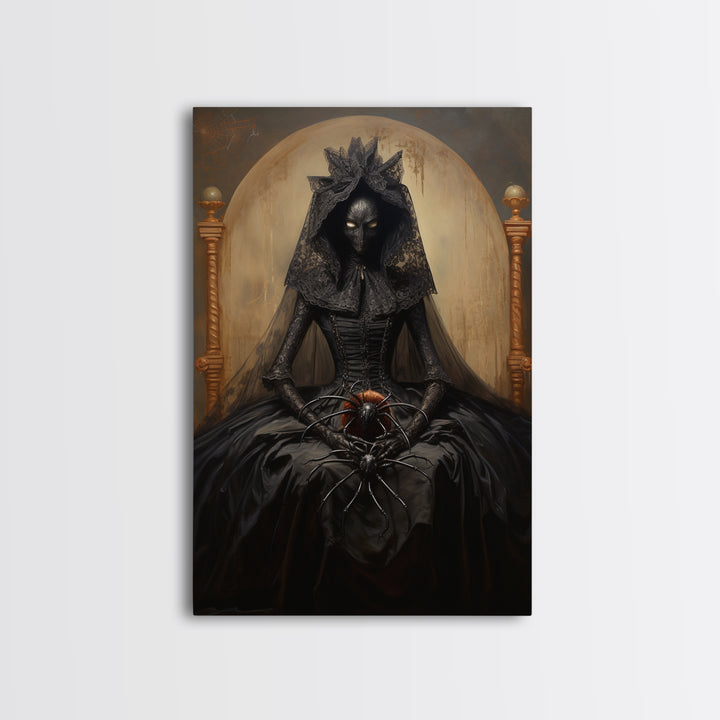 Spider Countess, Victorian Animal Portrait, Halloween Art, Gothic Whimsy Decor, Anthropomorphic Costume Art