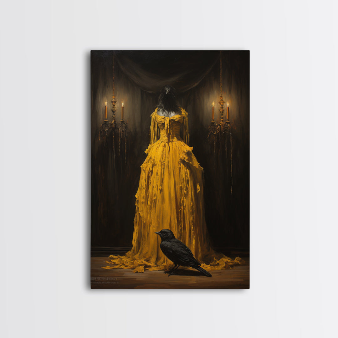 Canary Opera Singer, Victorian Animal Portrait, Halloween Art, Gothic Whimsy Decor, Anthropomorphic Costume Art