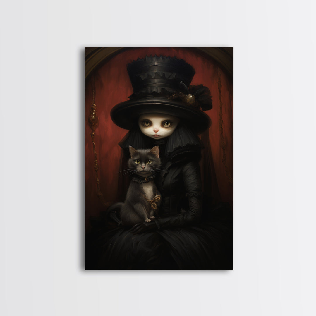 Mink Heiress, Victorian Animal Portrait, Halloween Art, Gothic Whimsy Decor, Anthropomorphic Costume Art