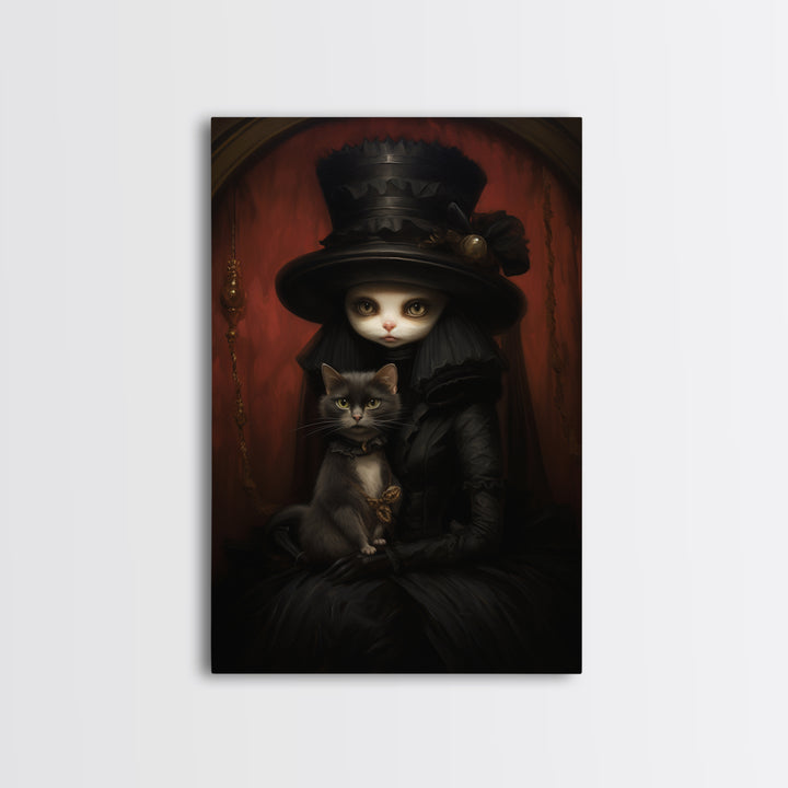 Mink Heiress, Victorian Animal Portrait, Halloween Art, Gothic Whimsy Decor, Anthropomorphic Costume Art