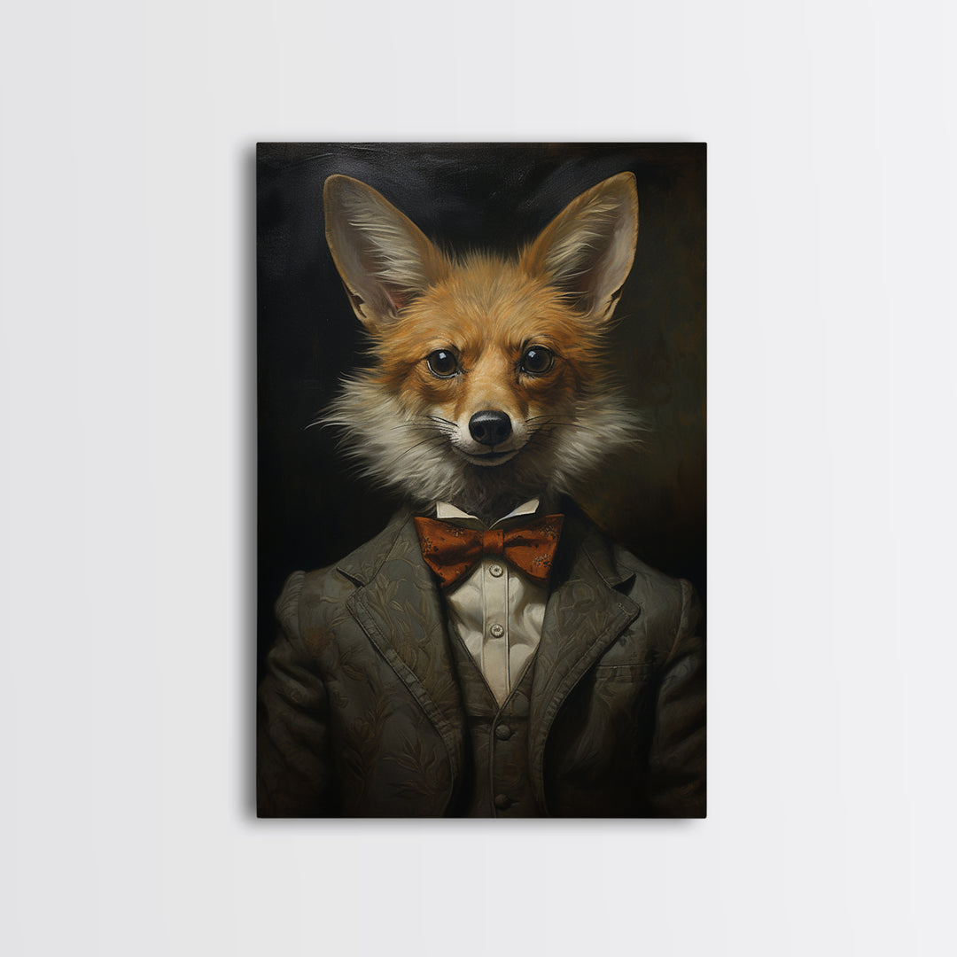 Jackal Dandy, Victorian Animal Portrait, Halloween Art, Gothic Whimsy Decor, Anthropomorphic Costume Art