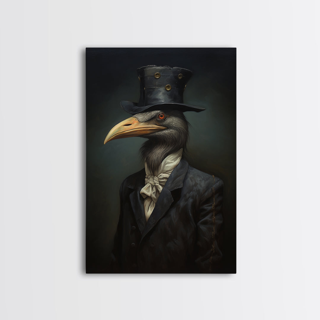 Gull Merchant, Victorian Animal Portrait, Halloween Art, Gothic Whimsy Decor, Anthropomorphic Costume Art