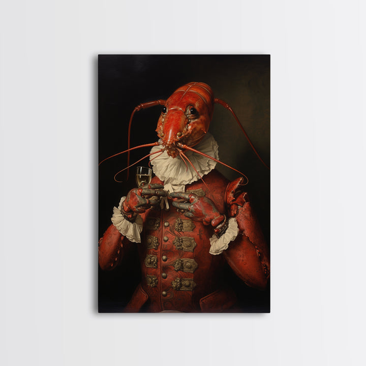 Lobster Earl, Victorian Animal Portrait, Halloween Art, Gothic Whimsy Decor, Anthropomorphic Costume Art