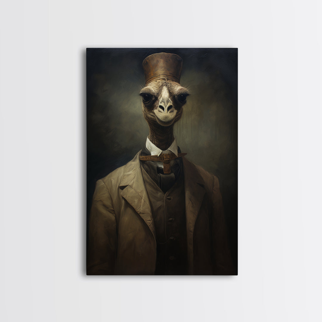 Camel Diplomat, Victorian Animal Portrait, Halloween Art, Gothic Whimsy Decor, Anthropomorphic Costume Art