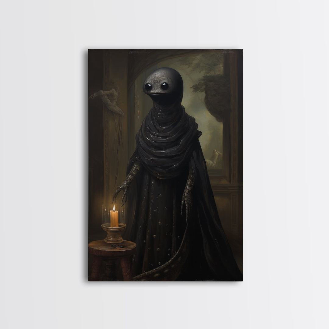 Eel Medium, Victorian Animal Portrait, Halloween Art, Gothic Whimsy Decor, Anthropomorphic Costume Art