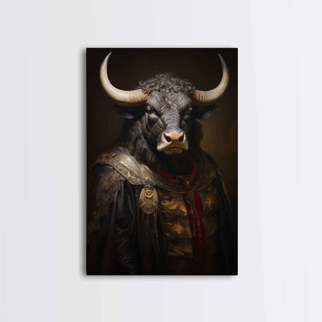Buffalo Mayor, Victorian Animal Portrait, Halloween Art, Gothic Whimsy Decor, Anthropomorphic Costume Art