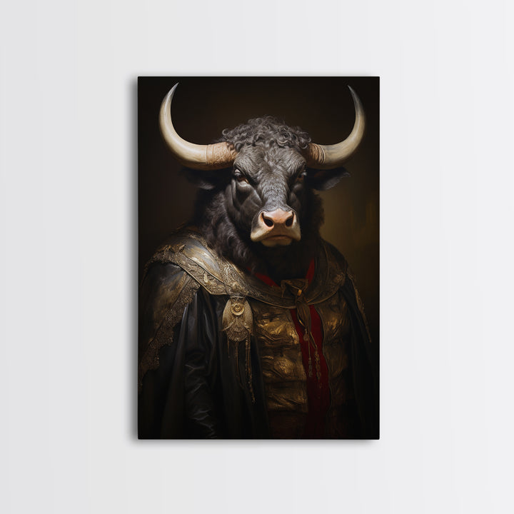 Buffalo Mayor, Victorian Animal Portrait, Halloween Art, Gothic Whimsy Decor, Anthropomorphic Costume Art