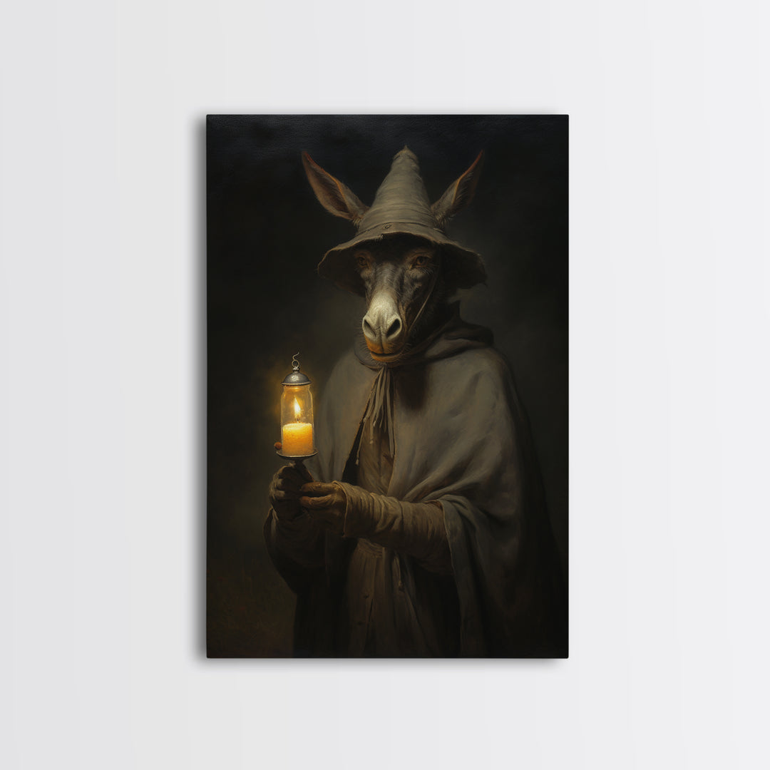Donkey Coachman, Victorian Animal Portrait, Halloween Art, Gothic Whimsy Decor, Anthropomorphic Costume Art