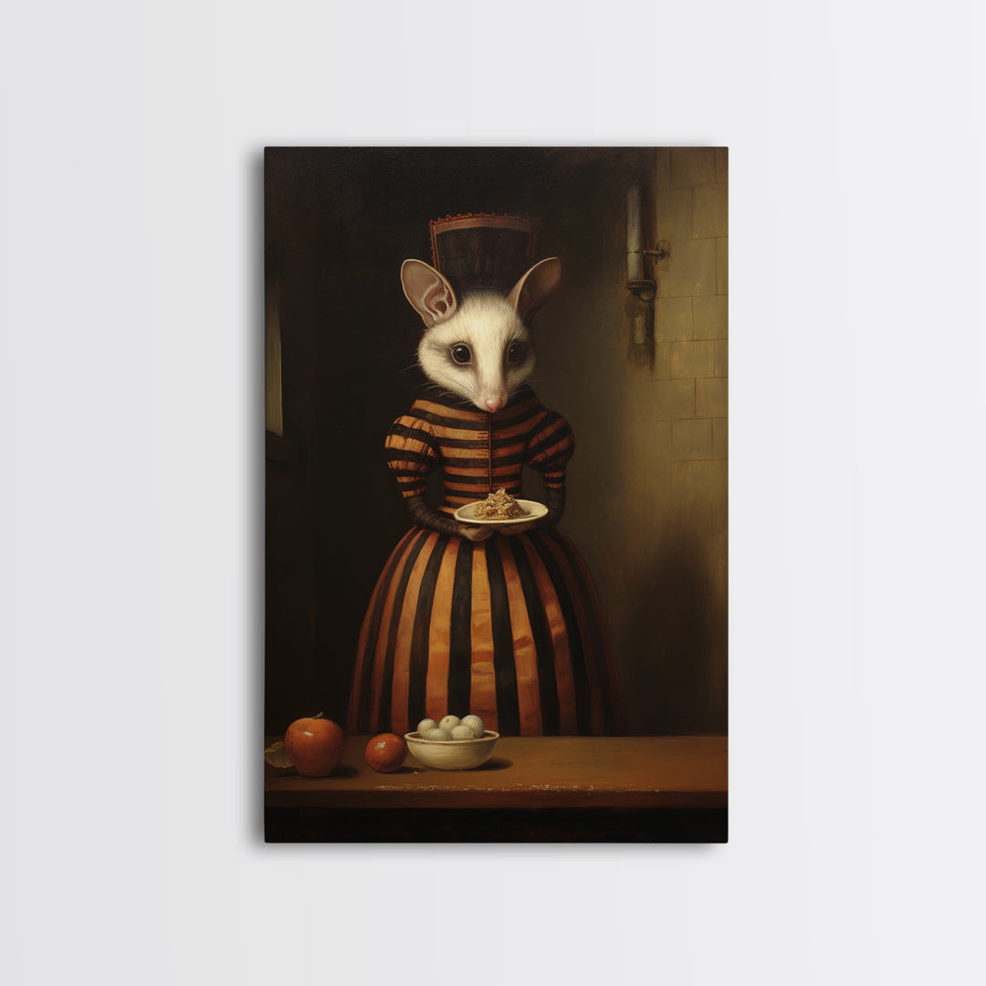 Shrew Maid, Victorian Animal Portrait, Halloween Art, Gothic Whimsy Decor, Anthropomorphic Costume Art