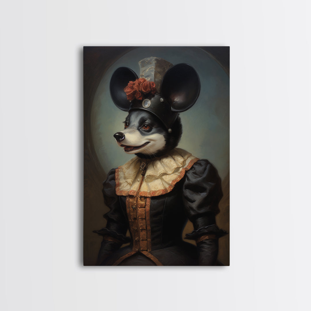 Orca Baroness, Victorian Animal Portrait, Halloween Art, Gothic Whimsy Decor, Anthropomorphic Costume Art