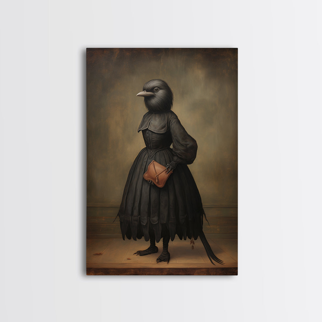 Wren Music Teacher, Victorian Animal Portrait, Halloween Art, Gothic Whimsy Decor, Anthropomorphic Costume Art