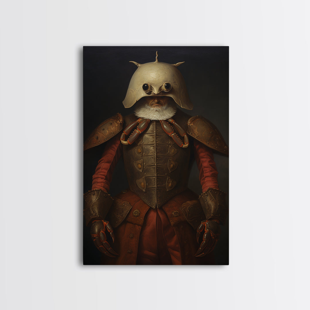 Crab Inspector, Victorian Animal Portrait, Halloween Art, Gothic Whimsy Decor, Anthropomorphic Costume Art