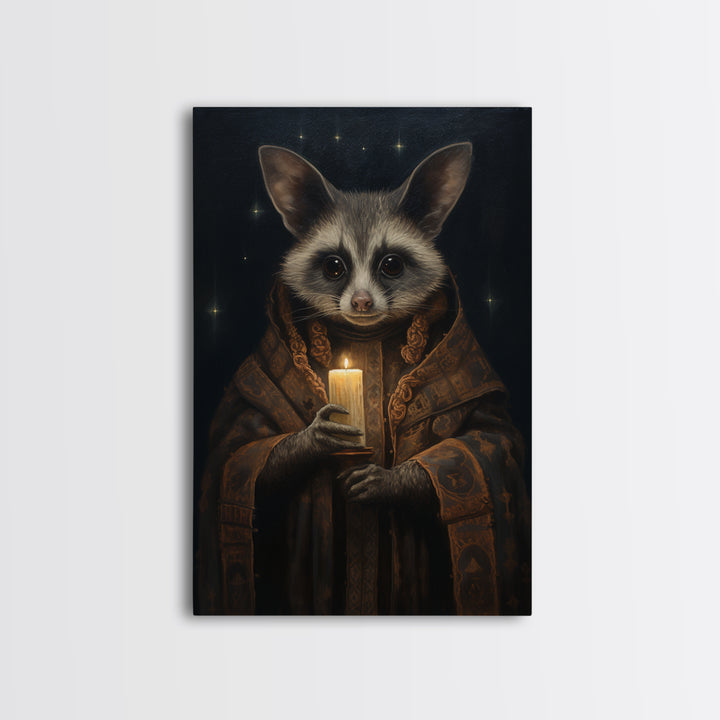 Civet Astrologer, Victorian Animal Portrait, Halloween Art, Gothic Whimsy Decor, Anthropomorphic Costume Art
