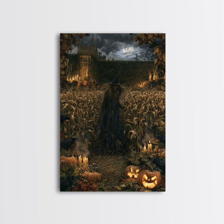 The Cornfield Crawler, Victorian Gothic Art, Vertical Wall Art, Framed Canvas Print, Gothic Wall Decor, Halloween Portrait Art
