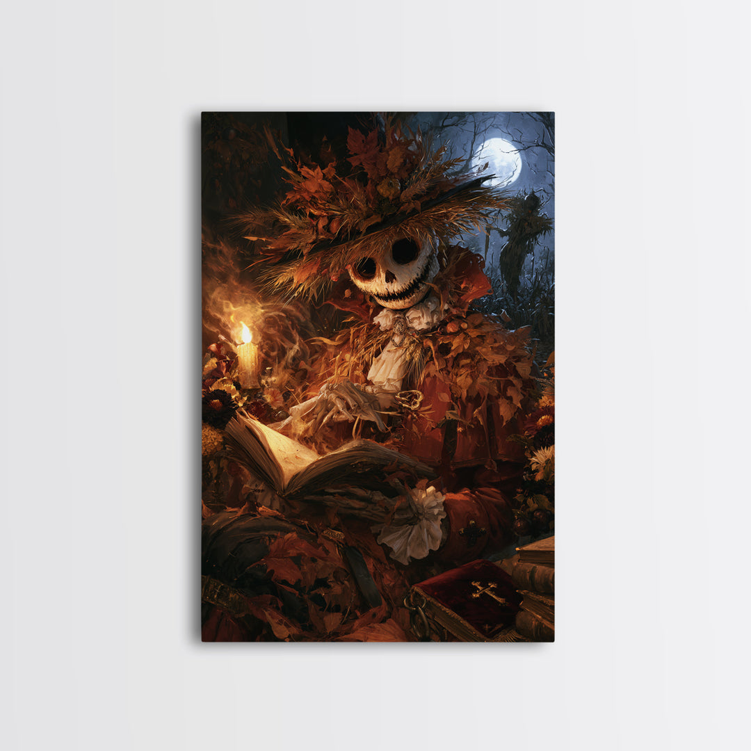 The Harvest Demon, Macabre Victorian Decor, Vertical Wall Art, Canvas Print, Gothic Wall Decor, Halloween Portrait Art, Halloween Decor