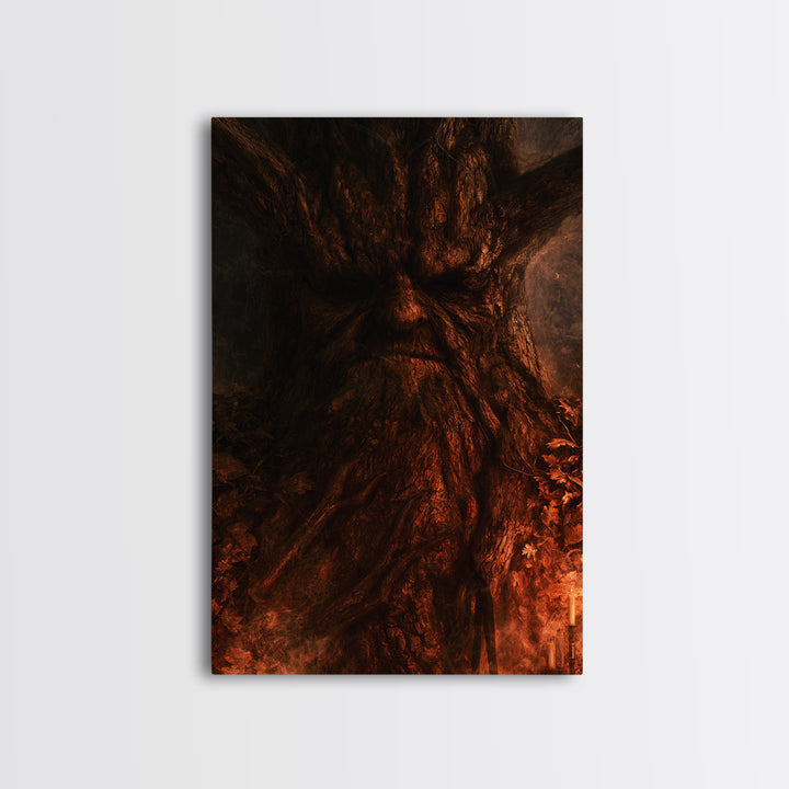 The Hollow-Tree Monster, Victorian Gothic Art, Vertical Wall Art, Canvas Print, Gothic Wall Decor, Halloween Portrait Art, Gothic Home Decor