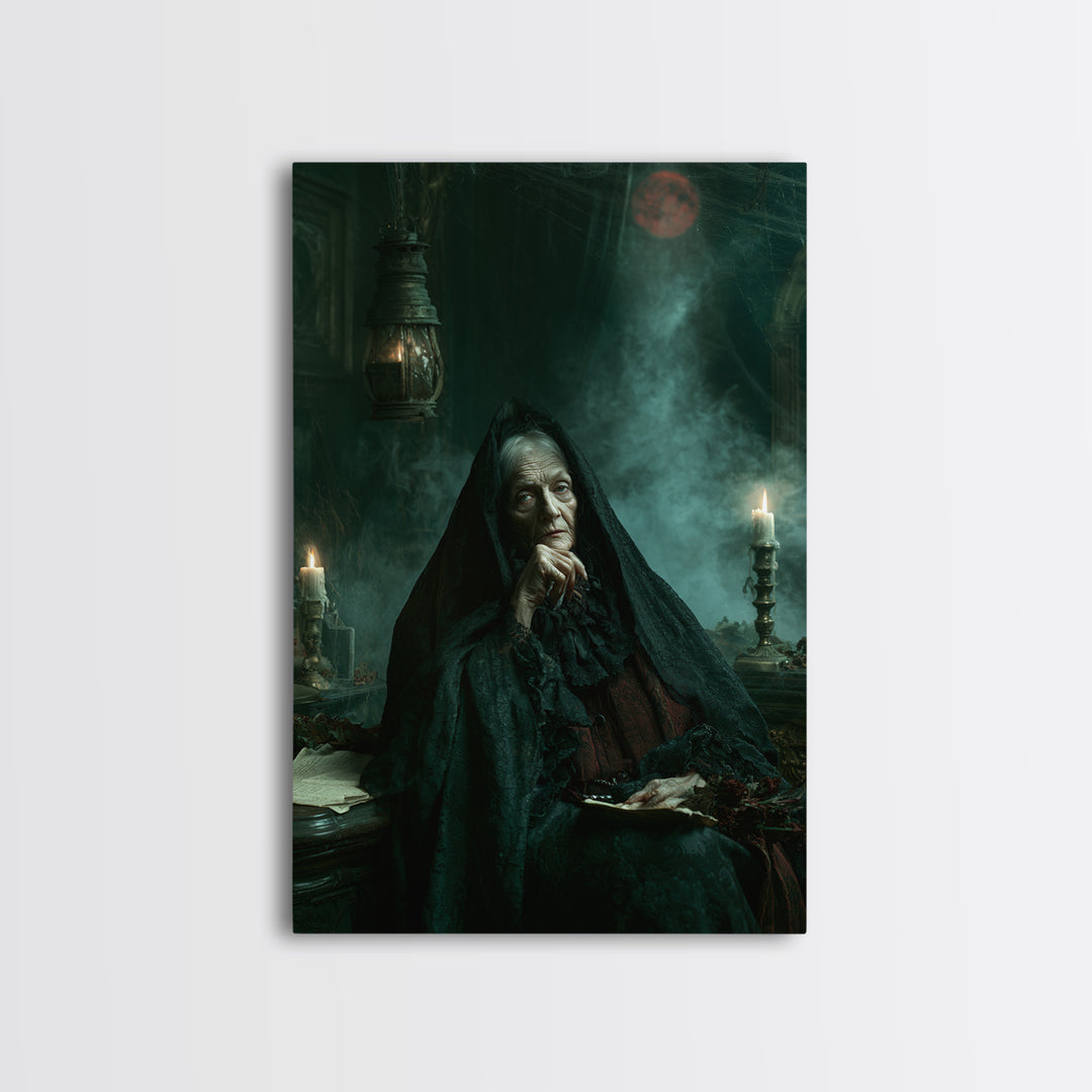 The Crossroads Spirit, Antique Gothic Portrait, Vertical Wall Art, Canvas Print, Gothic Wall Decor, Halloween Portrait Art, Halloween Decor