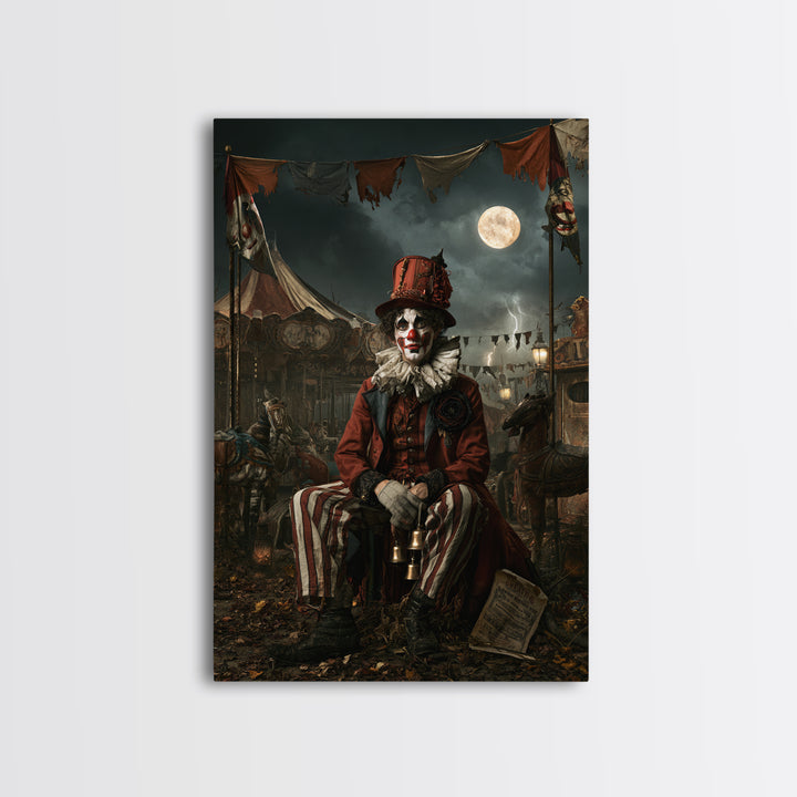 The Abandoned Carnival, Victorian Gothic Art, Vertical Wall Art, Framed Canvas Print, Gothic Wall Decor, Halloween Portrait Art