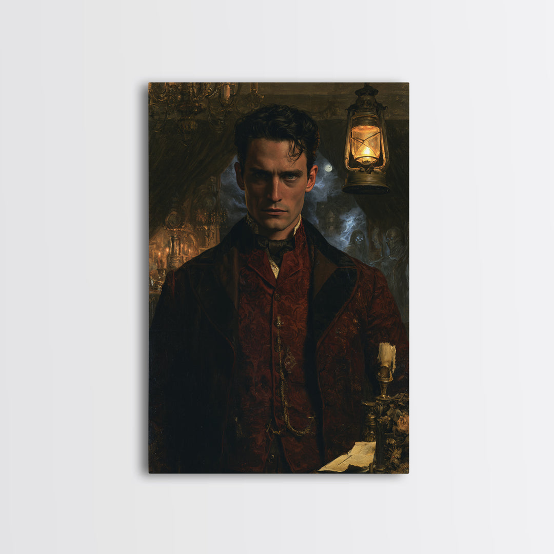 The Possessed Farmhouse, Macabre Victorian Decor, Vertical Wall Art, Canvas Print, Gothic Wall Decor, Halloween Portrait Art
