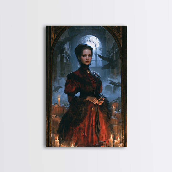 The Derelict Asylum, Victorian Horror Portrait, Vertical Wall Art, Canvas Print, Gothic Wall Decor, Halloween Portrait Art