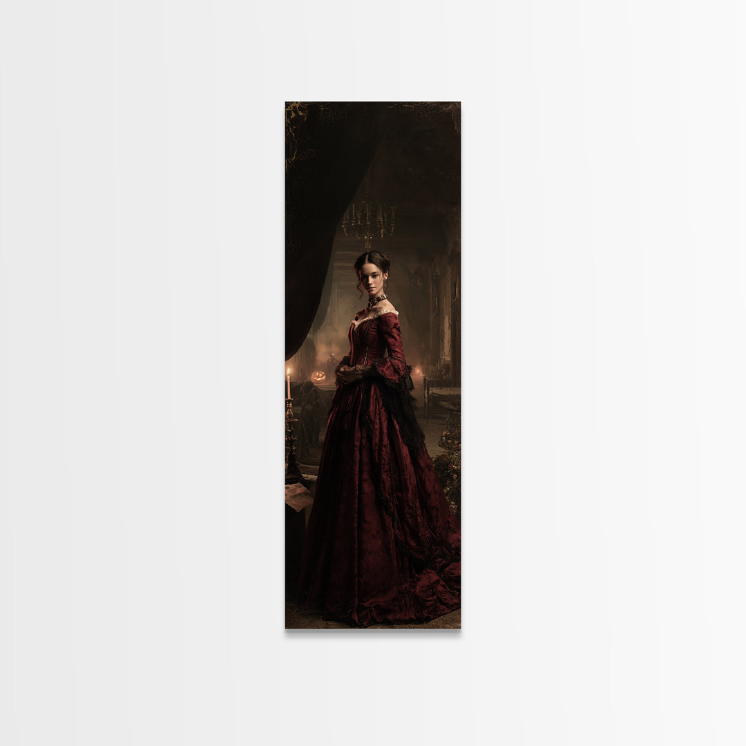 The Derelict Asylum, Victorian Horror Portrait, Tall Narrow Wall Art, Canvas Print, Gothic Wall Decor, Halloween Portrait Art