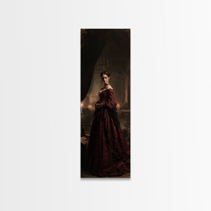 The Derelict Asylum, Victorian Horror Portrait, Tall Narrow Wall Art, Canvas Print, Gothic Wall Decor, Halloween Portrait Art