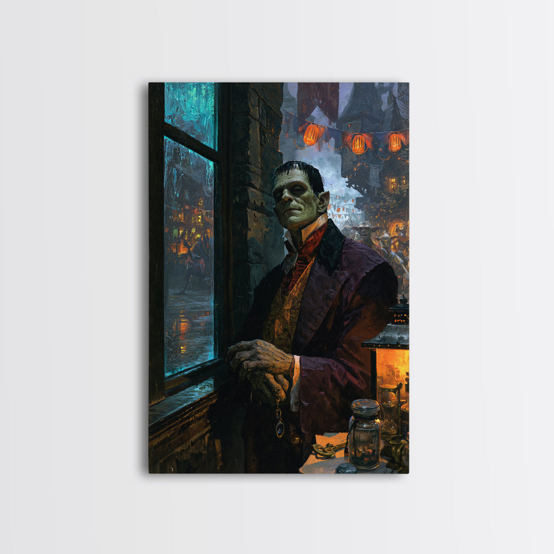 The Monster Parade, Macabre Victorian Decor, Vertical Wall Art, Canvas Print, Gothic Wall Decor, Halloween Portrait Art, Dark Fantasy Art