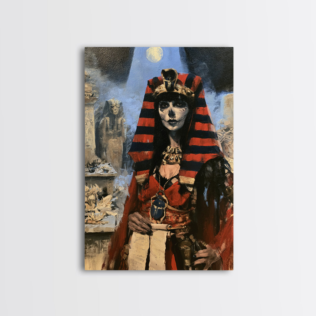 The Graveyard Dance, Victorian Gothic Art, Vertical Wall Art, Framed Canvas Print, Gothic Wall Decor, Halloween Portrait Art