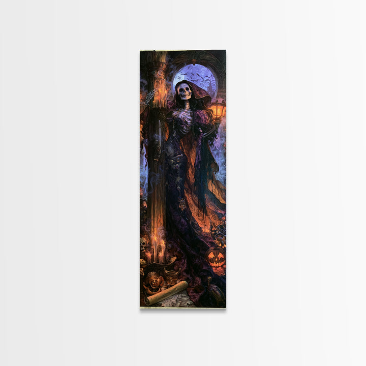The Graveyard Dance, Macabre Victorian Decor, Tall Narrow Wall Art, Canvas Print, Gothic Wall Decor, Halloween Portrait Art