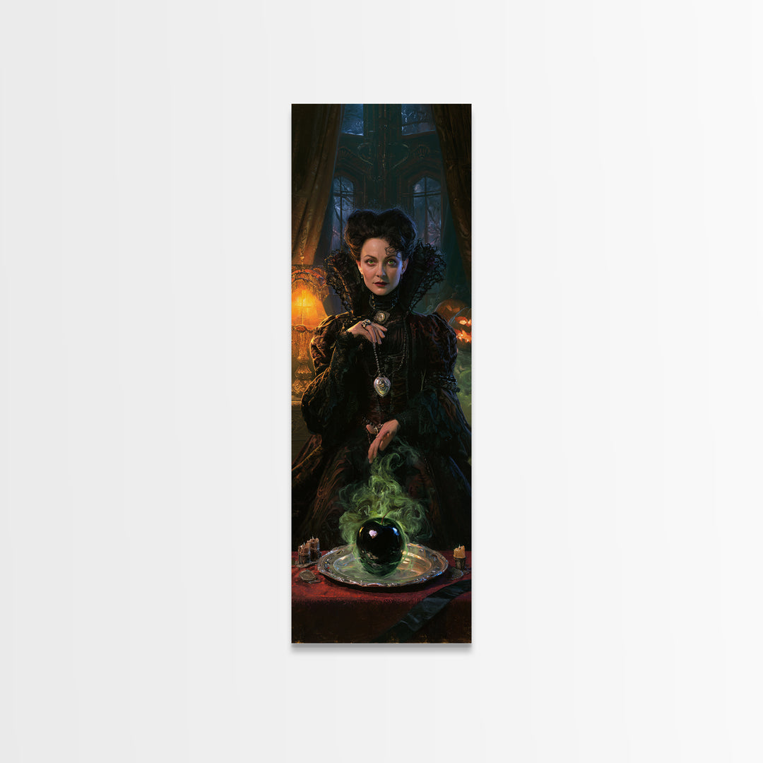 The Poisoned Apple, Victorian Horror Portrait, Tall Narrow Wall Art, Canvas Print, Gothic Wall Decor, Halloween Portrait Art
