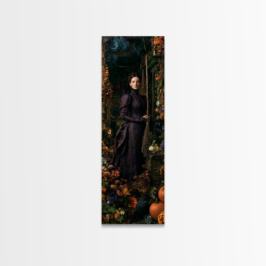 The Poison Garden, Macabre Victorian Decor, Tall Narrow Wall Art, Framed Canvas Print, Gothic Wall Decor, Halloween Portrait Art
