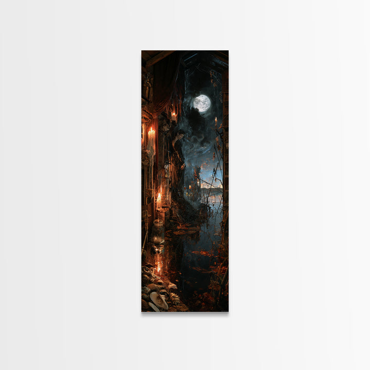 The Dream Eater, Dark Academia Wall Art, Tall Narrow Wall Art, Framed Canvas Print, Gothic Wall Decor, Halloween Portrait Art