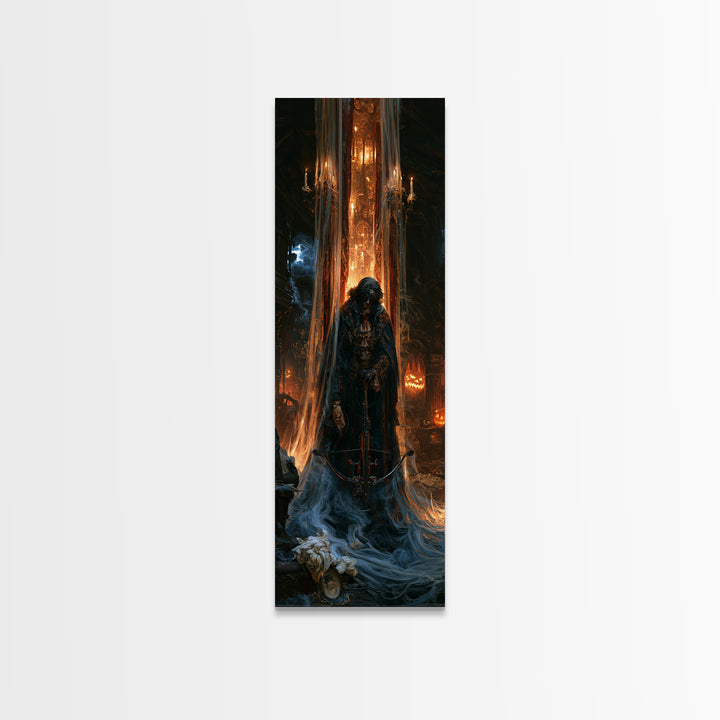 The Ghost Of The Witch Hunter, Victorian Horror Portrait, Tall Narrow Wall Art, Canvas Print, Gothic Wall Decor, Halloween Portrait Art