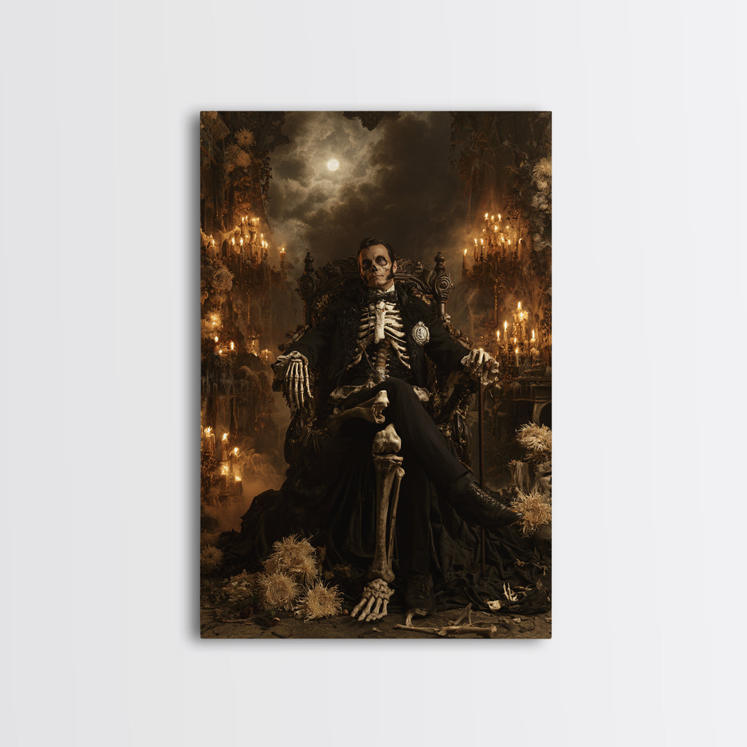 The Cathedral Of Bones, Macabre Victorian Decor, Vertical Wall Art, Canvas Print, Gothic Wall Decor, Halloween Portrait Art