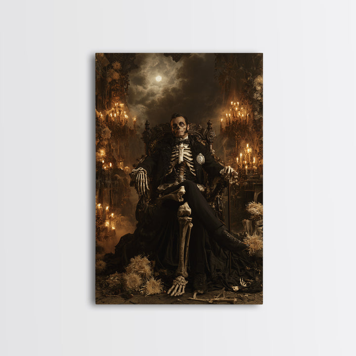 The Cathedral Of Bones, Macabre Victorian Decor, Vertical Wall Art, Canvas Print, Gothic Wall Decor, Halloween Portrait Art