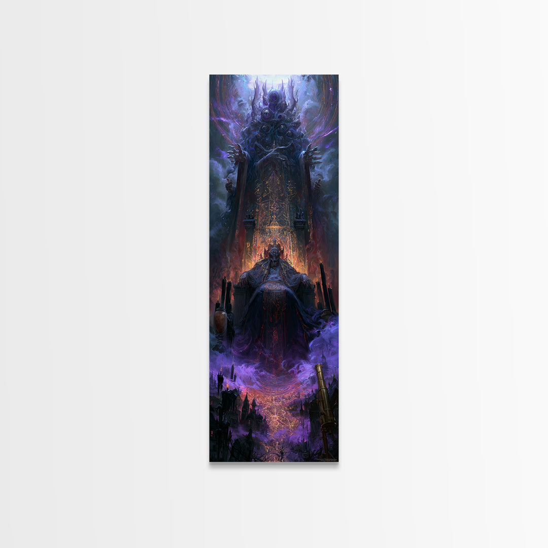 The Dreaming Priest Of The Outer Gate, Dark Academia Wall Art, Tall Narrow Wall Art, Framed Canvas Print, Gothic Wall Decor