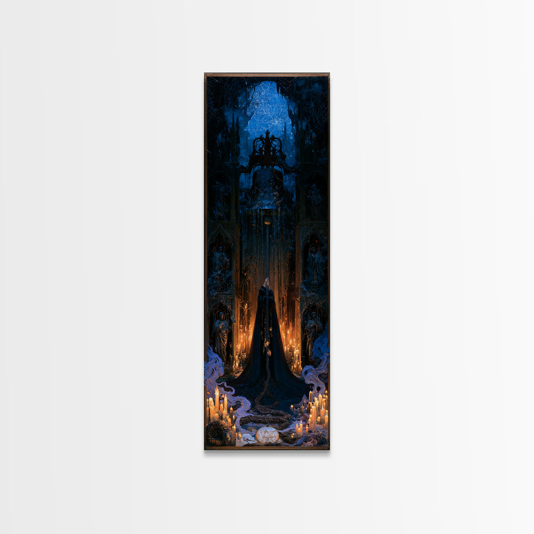 The Bellringer Of The Sunken Cathedral, Victorian Gothic Art, Tall Narrow Wall Art, Canvas Print, Gothic Wall Decor, Halloween Portrait Art