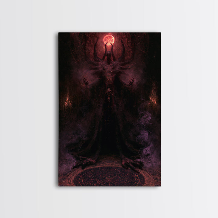 The Crawler Beneath The Floor Of Stars, Antique Gothic Portrait, Vertical Wall Art, Canvas Print, Gothic Wall Decor, Halloween Portrait Art