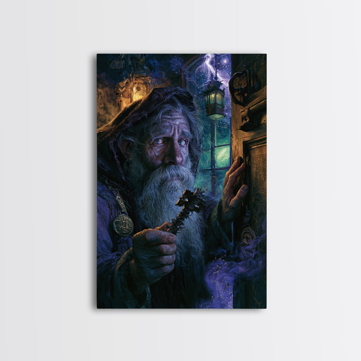 The Keeper Of The Black Reef Key, Victorian Horror Portrait, Vertical Wall Art, Canvas Print, Gothic Wall Decor, Halloween Portrait Art