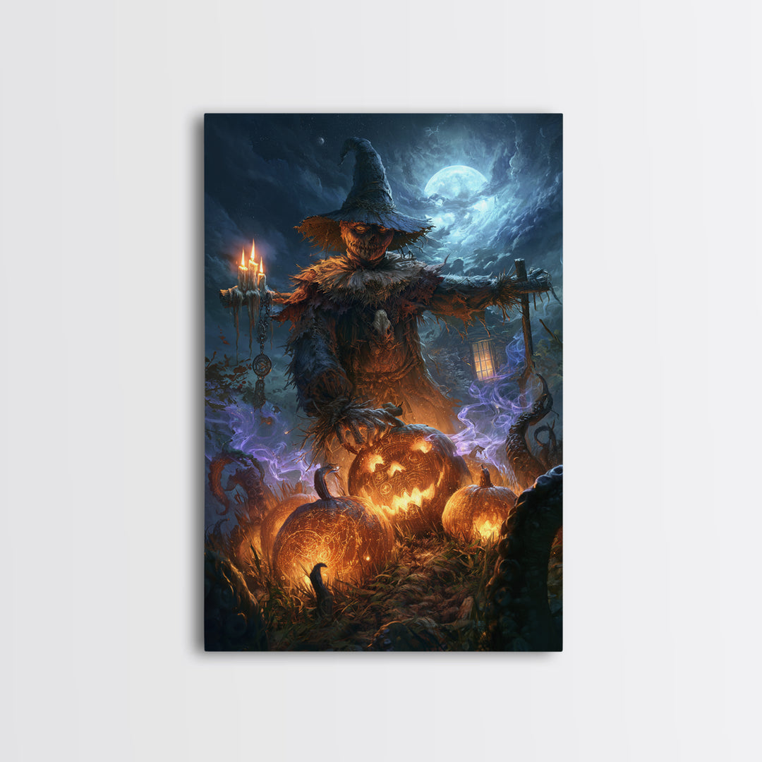 The Harvest Of The Eldritch Field, Lovecraftian Portrait Art, Vertical Wall Art, Framed Canvas Print, Gothic Wall Decor, Halloween Decor