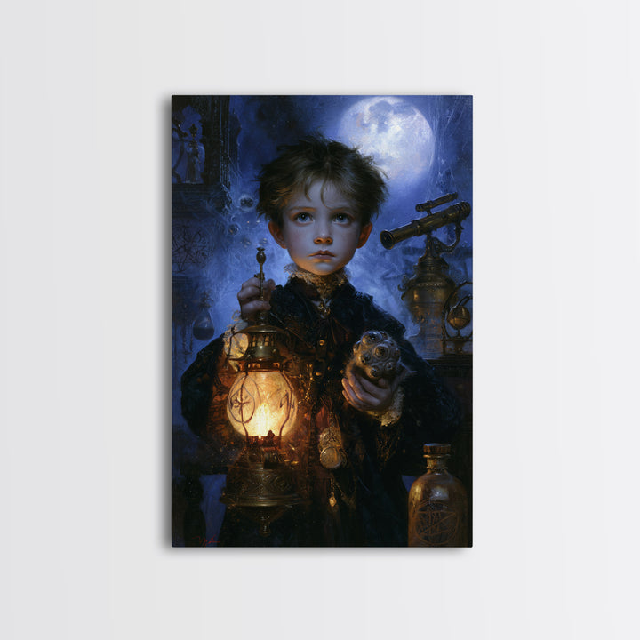 The Child Who Caught A Moon-Spawn, Victorian Gothic Art, Vertical Wall Art, Canvas Print, Gothic Wall Decor, Halloween Portrait Art