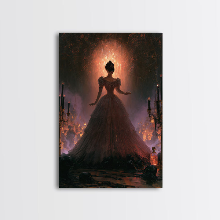 The Ballroom Of Silent Shoggoths, Macabre Victorian Decor, Vertical Wall Art, Canvas Print, Gothic Wall Decor, Halloween Portrait Art