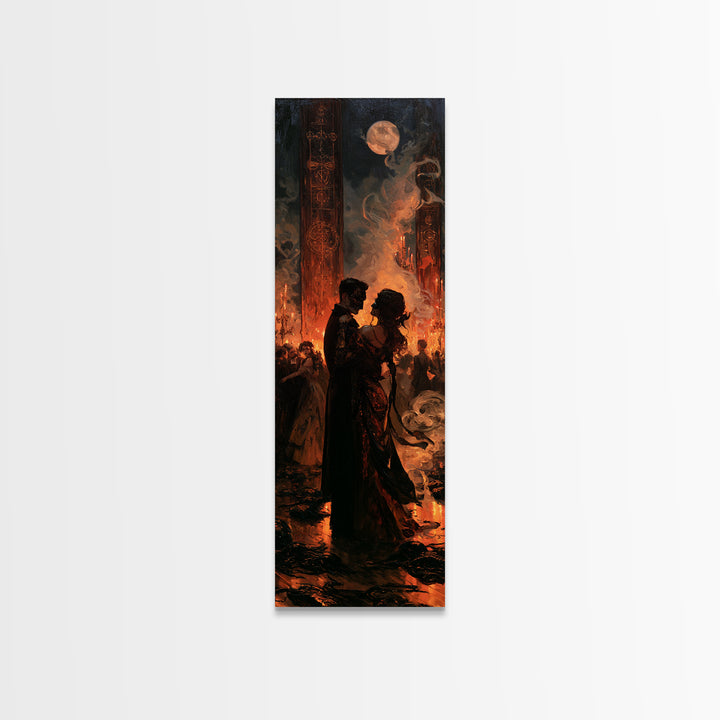 The Ballroom Of Silent Shoggoths, Victorian Horror Portrait, Tall Narrow Wall Art, Canvas Print, Gothic Wall Decor, Halloween Portrait Art