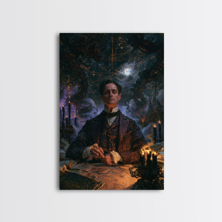 The Moonlit Shoggoth Menagerie, Victorian Horror Portrait, Vertical Wall Art, Canvas Print, Gothic Wall Decor, Halloween Portrait Art