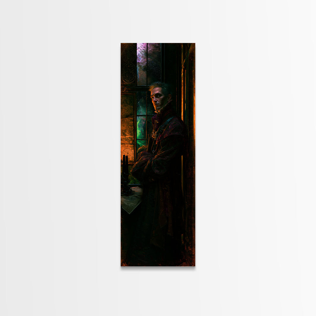 The Thirteenth Door Of Arkham House, Victorian Cosmic Horror, Tall Narrow Wall Art, Framed Canvas Print, Gothic Wall Decor